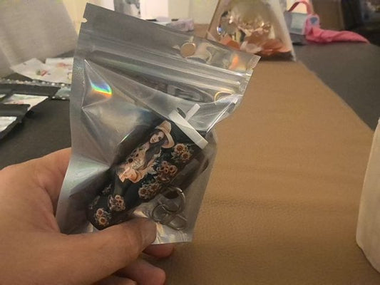 Black Tumbler Keychain Grace's bead Shop
