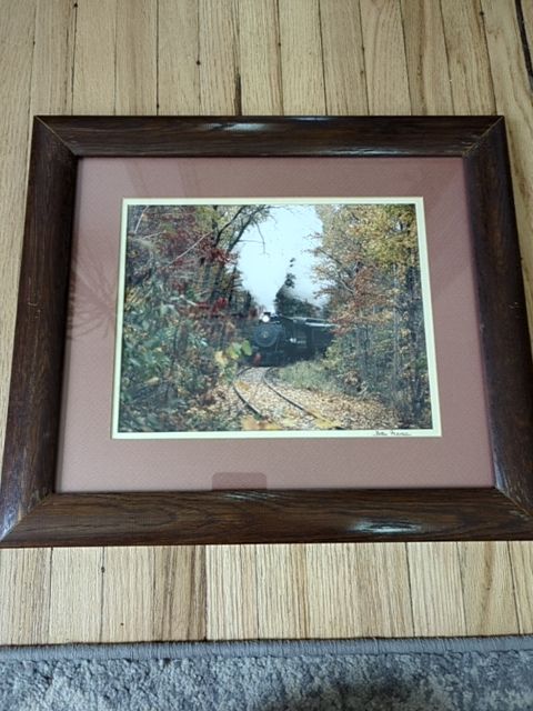 Framed train photo