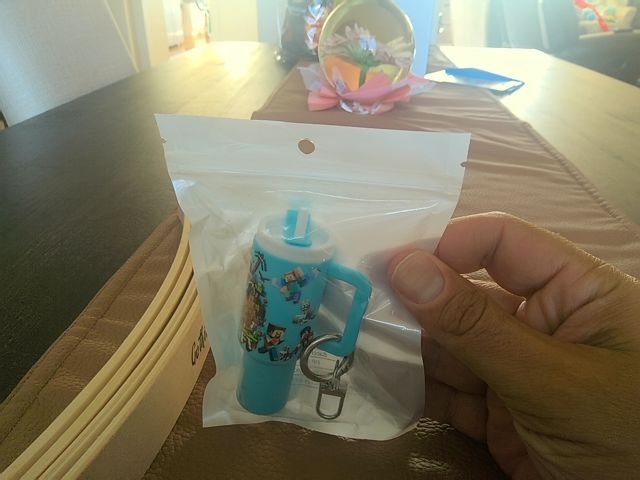 Blue Tumbler Keychain Grace's bead Shop