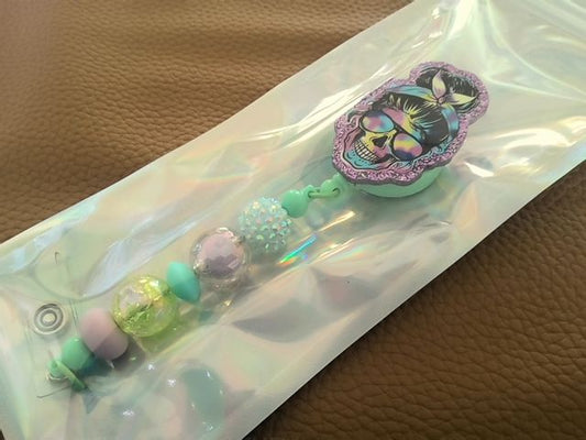 Acrylic Badge Reel with Beads Grace's bead Shop