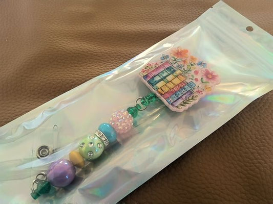 Acrylic Badge Reel with Beads Grace's bead Shop
