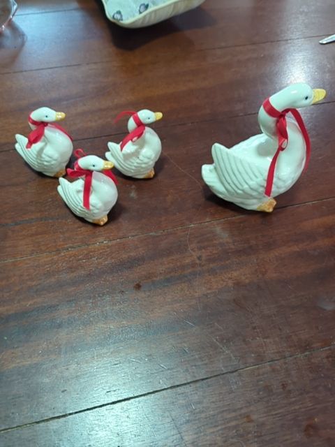 Goose with 3 babies, Found & Formed