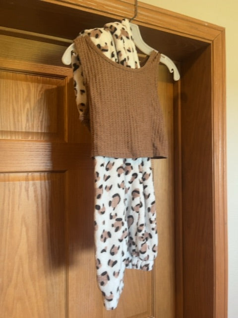 Brown Leopard Shein Pajamas, Medium