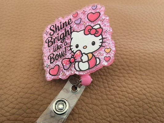Pink Badge Reel No Beads Grace's bead Shop