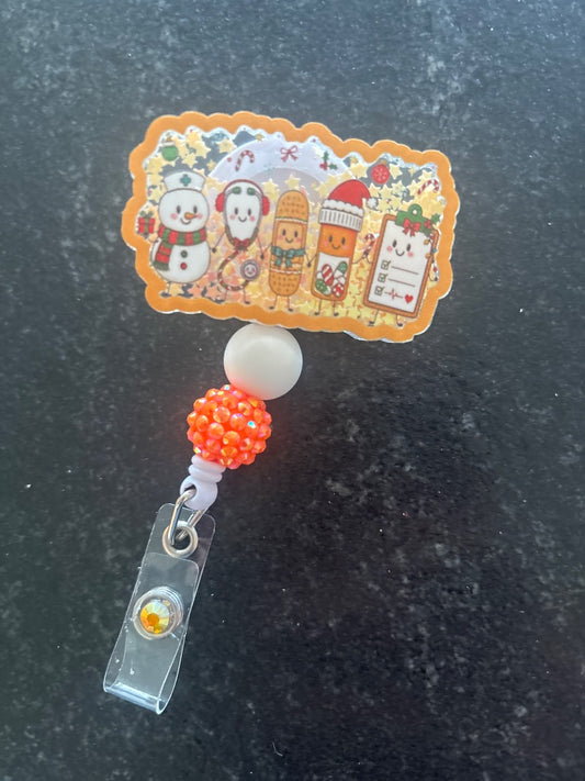 Acrylic Badge Reel with Beads Grace's bead Shop, Grace's bead Shop