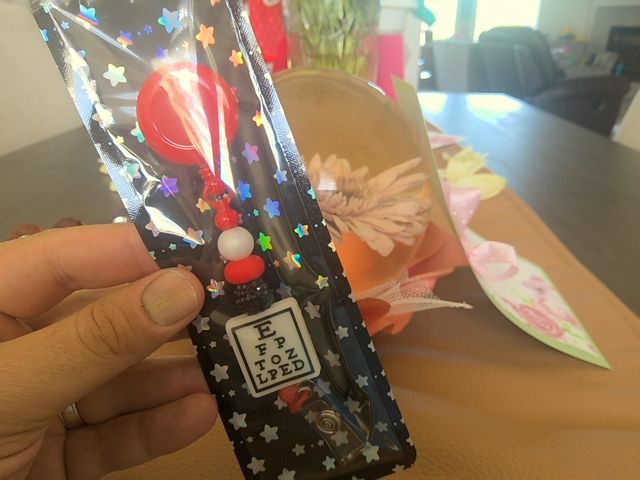 Red Focal Bead Badge Reel Grace's bead Shop