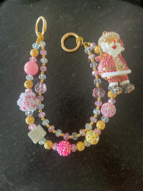 Pink Fancy bag charm Grace's bead Shop