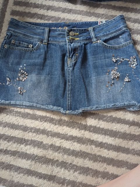 Y2k kali denim skirt, 9