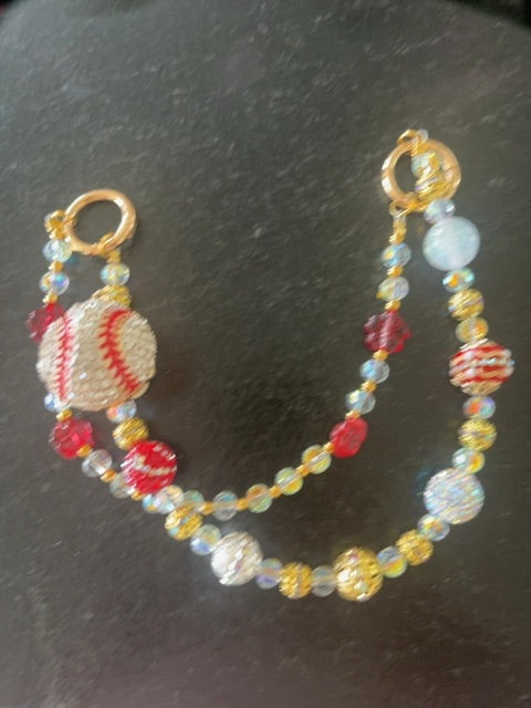 Red Fancy bag charm Grace's bead Shop