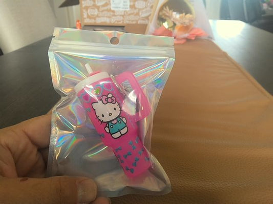 Pink Tumbler Keychain Grace's bead Shop