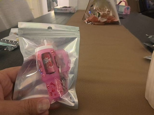 Pink Tumbler Keychain Grace's bead Shop