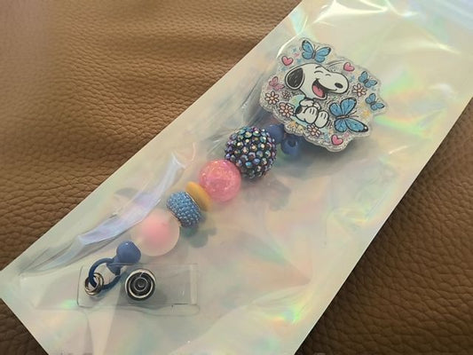Acrylic Badge Reel with Beads Grace's bead Shop