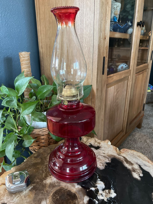 Red  Oil Lamp, 18.5 inches