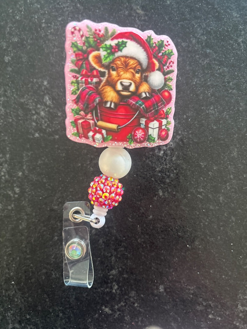 Acrylic Badge Reel with Beads Grace's bead Shop, Grace's bead Shop