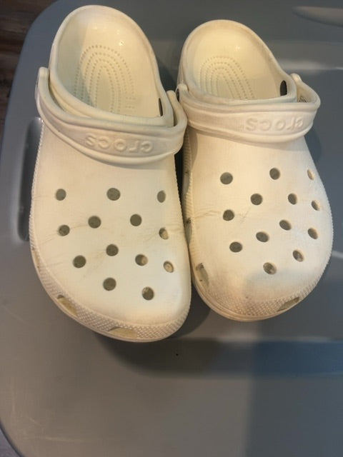 White Crocs Shoes, 9