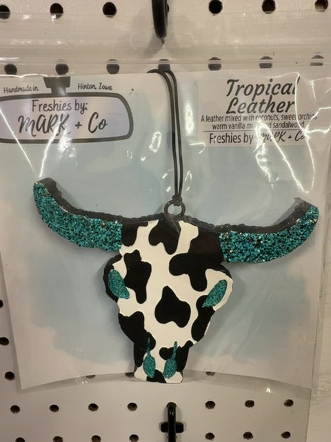 Bull - Cow Print Tropical Leather Freshie