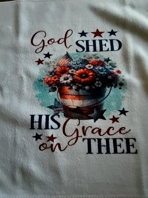 WASH CLOTH God shed his Grace on Thee, 12 x 12