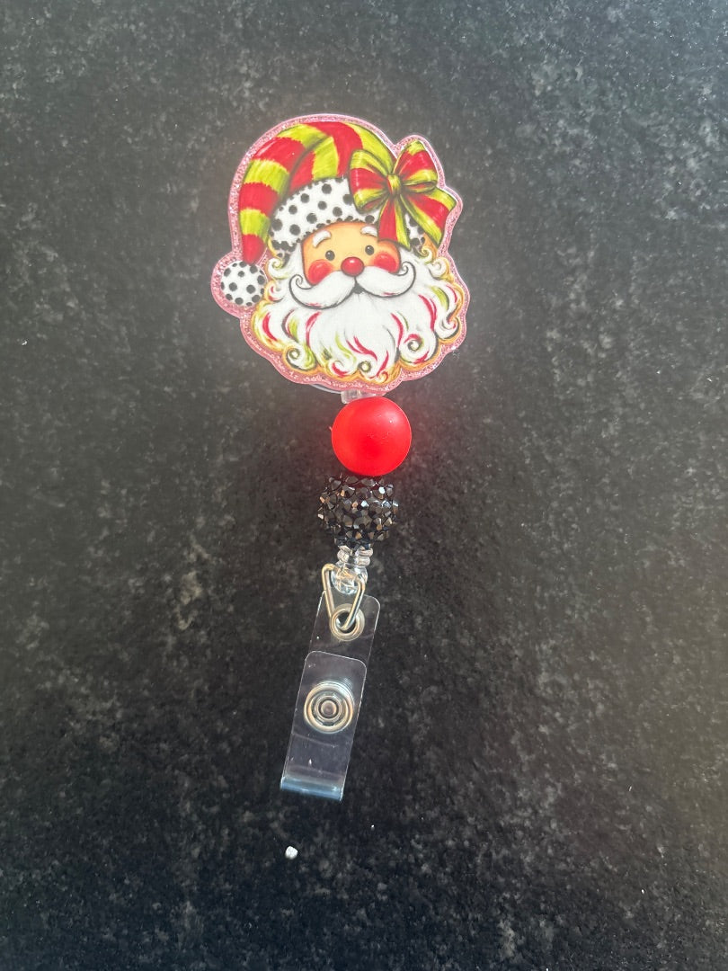Acrylic Badge Reel with Beads Grace's bead Shop, Grace's bead Shop
