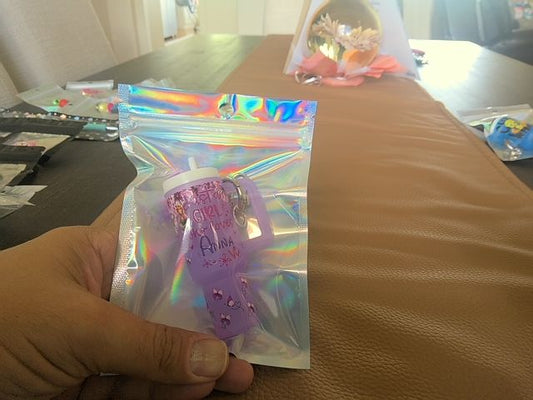 Light Purple Tumbler Keychain Grace's bead Shop