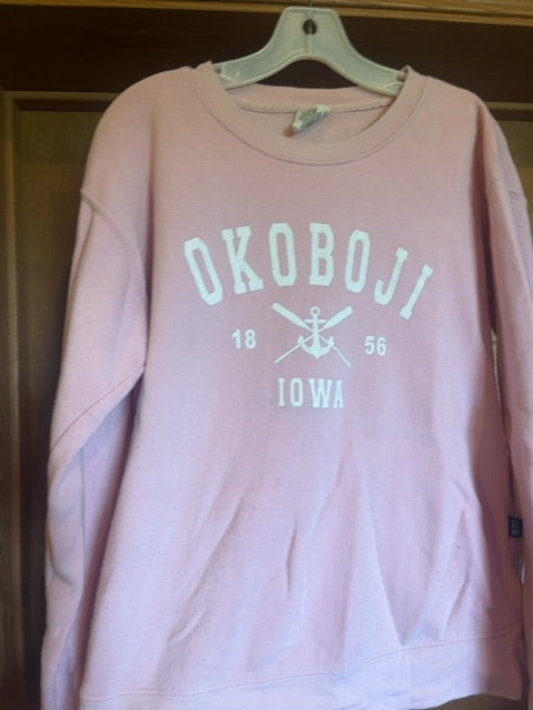 Pink Okoboji RagWear USA Crewneck, Large