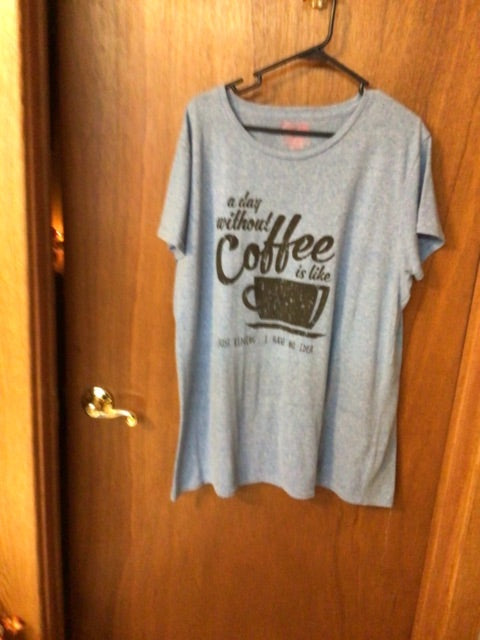 Blue Crazy dog T shirt a day with out coffee, 3XL
