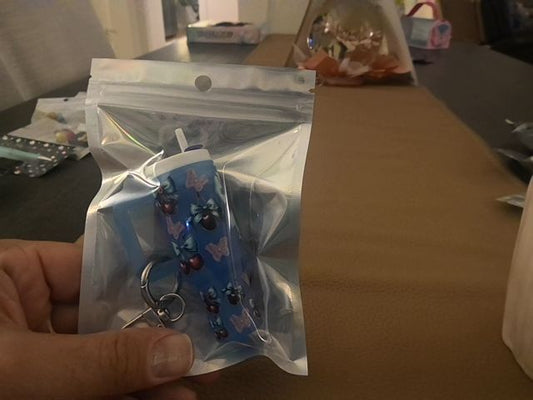 Blue Tumbler Keychain Grace's bead Shop