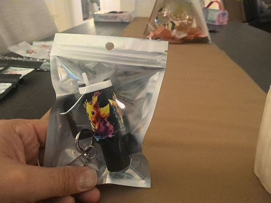Black Tumbler Keychain Grace's bead Shop