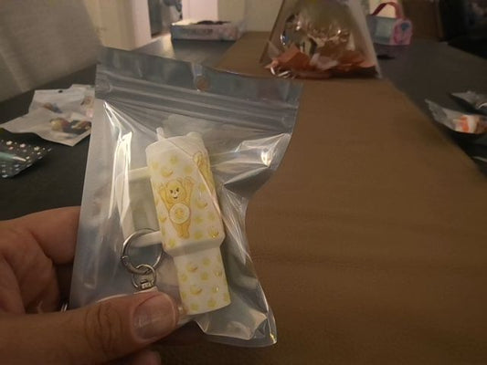 White Tumbler Keychain Grace's bead Shop
