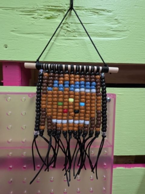 Multi Handmade Beaded card tapestry