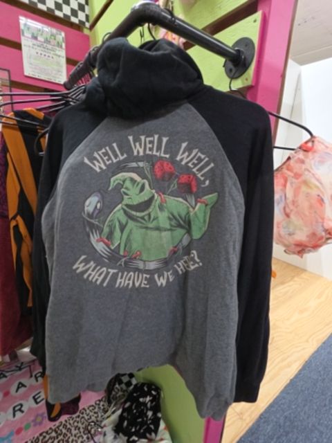 Nightmare before christmas Zip up hoodie, 1,Black/grey, Pixie’s Bizarre Bizaar