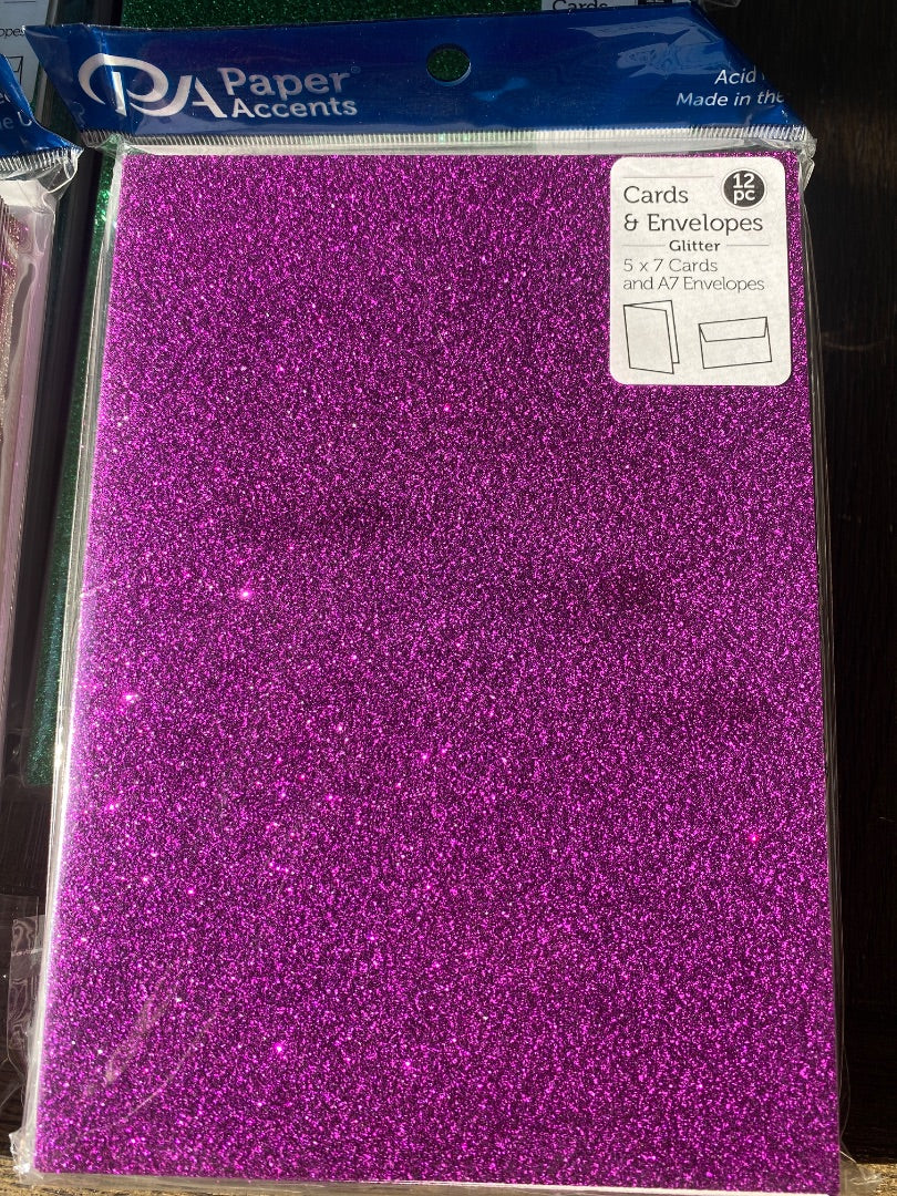 Multiple Colors Paper Accents Cards & Envelopes - Glitter, 5”x7”