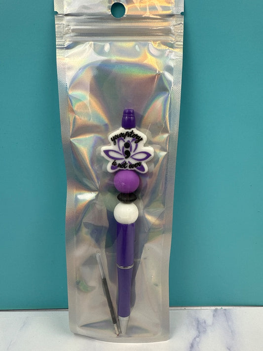 Awareness Beach Bum Beaded Pen
