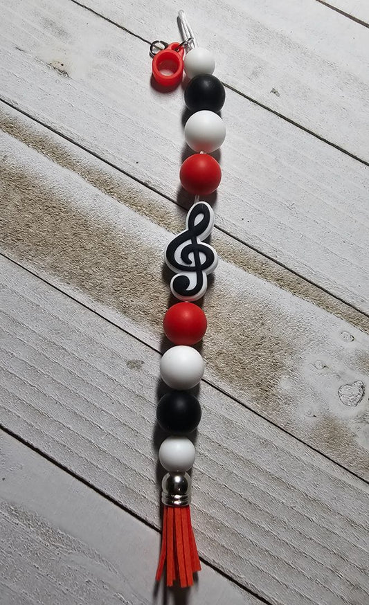 Treble Clef Straw Charm Crocheted Creations by Amy, Adjustable