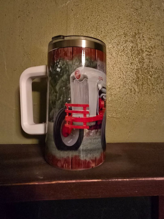 20oz  tumbler w/handle tractor mug, 20 OZ